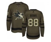 Adidas San Jose Sharks #88 Brent Burns Green Salute to Service Stitched NHL Jersey