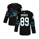 Adidas San Jose Sharks #89 Mikkel Boedker Authentic Black Alternate NHL Jersey