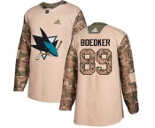 Adidas San Jose Sharks #89 Mikkel Boedker Authentic Camo Veterans Day Practice NHL Jersey