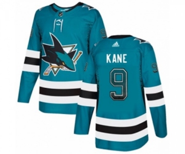 Adidas San Jose Sharks #9 Evander Kane Authentic Teal Drift Fashion NHL Jersey