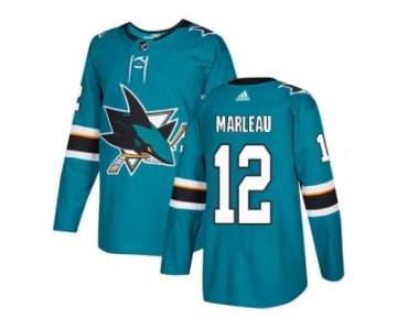 Men Adidas San Jose Sharks #12 Patrick Marleau Teal Home Authentic Stitched NHL Jersey