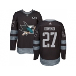 Men Adidas San Jose Sharks #27 Joonas Donskoi Black 1917-2017 100th Anniversary Stitched NHL Jersey