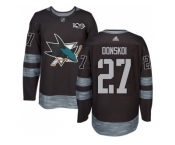 Men Adidas San Jose Sharks #27 Joonas Donskoi Black 1917-2017 100th Anniversary Stitched NHL Jersey