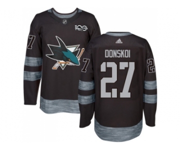 Men Adidas San Jose Sharks #27 Joonas Donskoi Black 1917-2017 100th Anniversary Stitched NHL Jersey