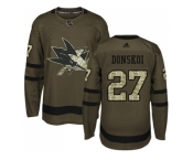 Men Adidas San Jose Sharks #27 Joonas Donskoi Green Salute to Service Stitched NHL Jersey