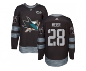 Men Adidas San Jose Sharks #28 Timo Meier Black 1917-2017 100th Anniversary Stitched NHL Jersey