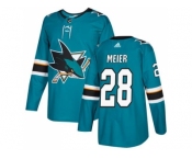 Men Adidas San Jose Sharks #28 Timo Meier Teal Home Authentic Stitched NHL Jersey