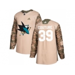 Men Adidas San Jose Sharks #39 Logan Couture Camo Authentic 2017 Veterans Day Stitched NHL Jersey