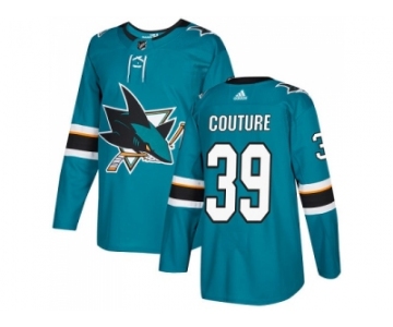 Men Adidas San Jose Sharks #39 Logan Couture Teal Home Authentic Stitched NHL Jersey