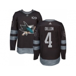 Men Adidas San Jose Sharks #4 Brenden Dillon Black 1917-2017 100th Anniversary Stitched NHL Jersey