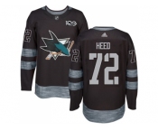 Men Adidas San Jose Sharks #72 Tim Heed Black 1917-2017 100th Anniversary Stitched NHL Jersey