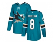 Men Adidas San Jose Sharks #8 Joe Pavelski Teal Home Authentic Stitched NHL Jersey