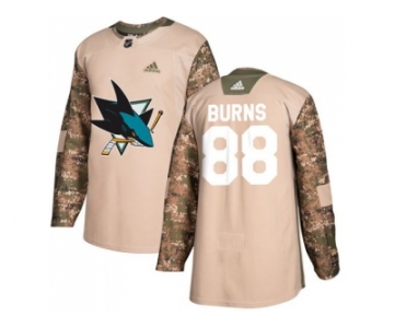 Men Adidas San Jose Sharks #88 Brent Burns Camo Authentic 2017 Veterans Day Stitched NHL Jersey