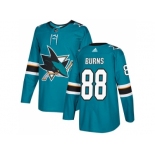 Men Adidas San Jose Sharks #88 Brent Burns Teal Home Authentic Stitched NHL Jersey