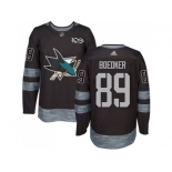 Men Adidas San Jose Sharks #89 Mikkel Boedker Black 1917-2017 100th Anniversary Stitched NHL Jersey