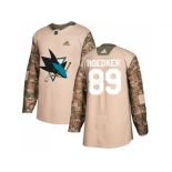 Men Adidas San Jose Sharks #89 Mikkel Boedker Camo Authentic 2017 Veterans Day Stitched NHL Jersey