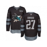 Men's Adidas San Jose Sharks #27 Joonas Donskoi Authentic Black 1917-2017 100th Anniversary NHL Jersey