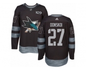 Men's Adidas San Jose Sharks #27 Joonas Donskoi Authentic Black 1917-2017 100th Anniversary NHL Jersey