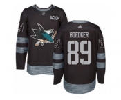 Men's Adidas San Jose Sharks #89 Mikkel Boedker Authentic Black 1917-2017 100th Anniversary NHL Jersey