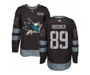 Men's Adidas San Jose Sharks #89 Mikkel Boedker Authentic Black 1917-2017 100th Anniversary NHL Jersey