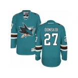 Men's Reebok San Jose Sharks #27 Joonas Donskoi Authentic Teal Green Home NHL Jersey