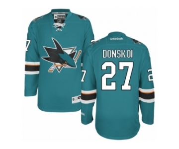 Men's Reebok San Jose Sharks #27 Joonas Donskoi Authentic Teal Green Home NHL Jersey