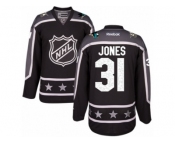 Men's Reebok San Jose Sharks #31 Martin Jones Authentic Black Pacific Division 2017 All-Star NHL Jersey