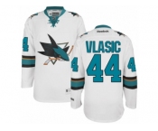 Men's Reebok San Jose Sharks #44 Marc-Edouard Vlasic Authentic White Away NHL Jersey