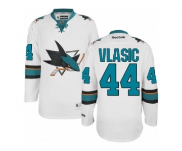 Men's Reebok San Jose Sharks #44 Marc-Edouard Vlasic Authentic White Away NHL Jersey