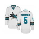 Men's Reebok San Jose Sharks #5 David Schlemko Authentic White Away NHL Jerse