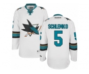 Men's Reebok San Jose Sharks #5 David Schlemko Authentic White Away NHL Jerse