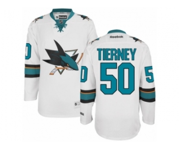 Men's Reebok San Jose Sharks #50 Chris Tierney Authentic White Away NHL Jersey