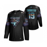 Men's San Jose Sharks #19 Joe Thornton 2020 Los Tiburones Limited Hockey Jersey Black