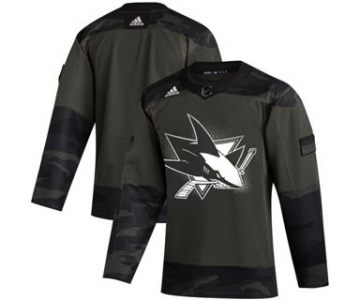 Men's San Jose Sharks 2019 Veterans Day Authentic Practice Hockey Jersey Camo