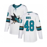 Men's San Jose Sharks #48 Tomas Hertl White Road Stitched Hockey Jersey