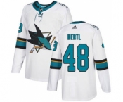 Men's San Jose Sharks #48 Tomas Hertl White Road Stitched Hockey Jersey