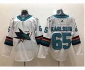 Men's San Jose Sharks #65 Erik Karlsson White Stitched Hockey Jersey