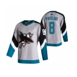 Men's San Jose Sharks #8 Joe Pavelski Grey 2020-21 Reverse Retro Alternate Hockey Jersey