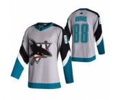 Men's San Jose Sharks #88 Brent Burns Grey 2020-21 Reverse Retro Alternate Hockey Jersey