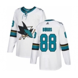 Men's San Jose Sharks #88 Brent Burns White Road Stitched Hockey Jersey