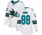 Men's San Jose Sharks #88 Brent Burns White Road Stitched Hockey Jersey