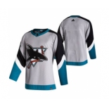 Men's San Jose Sharks Blank Grey 2020-21 Reverse Retro Alternate Hockey Jersey