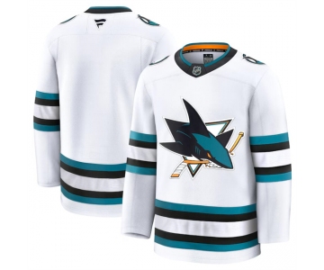 Men's San Jose Sharks Blank White 2024-25 Away Stitched Hockey Jersey