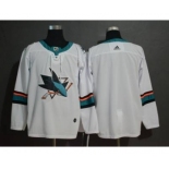 Men's Sharks Blank White Stitched Hockey Hockey Jersey