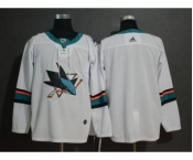 Men's Sharks Blank White Stitched Hockey Hockey Jersey