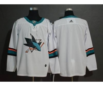 Men's Sharks Blank White Stitched Hockey Hockey Jersey