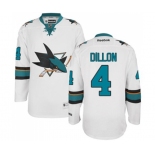 Reebok San Jose Sharks #4 Brenden Dillon Authentic White Away NHL Jersey