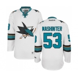 Reebok San Jose Sharks #53 Brandon Mashinter Authentic White Away NHL Jersey