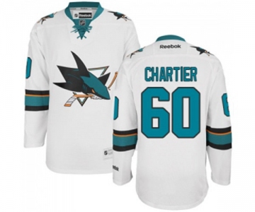 Reebok San Jose Sharks #60 Rourke Chartier Authentic White Away NHL Jersey