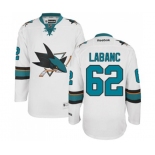 Reebok San Jose Sharks #62 Kevin Labanc Authentic White Away NHL Jersey